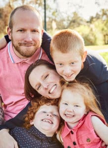Dr. Miller with her husband, daughter, and two sons